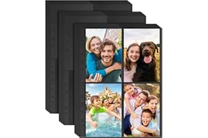 JAOMON 30 Stück Fotohüllen DIN A4,Transparent Postkartenhüllen 4 Fach Geteilt Fotosichthüllen Klarsichtfolien Postkartenhüllen für Familien Hochzeits Fotoalbum A4 2/3/4 Ringbuch