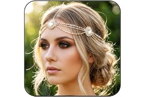 Zoestar Strass huvudkedja smycken guld glittrande kristall huvudbonad smycken brud hårtillbehör för kvinnor (guld, en storlek