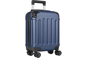 yonsly® Koffer Suitcase S Blau, Trolley Reisekoffer, Rollkoffer Handgepäck mit 4 Rollen 360°, ABS Hartschalen, Sicherheitsschloss, Weicher Gummigriff, 210D-Futter