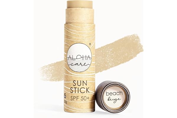 Aloha Care Stick Solaire Surf SPF 50+, Crème Minérale pour Surfeurs, Très Haute Protection du Visage, Naturelle et Vegan, Emballage sans Plastique, Alternative au Zinc Sunscreen, 20g – Beige