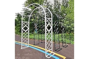 ZYXWLC Schwer Rosenbogen Verzinkt Gartenbogen Gartenbogen Gartenlaube für Verschiedene Kletterpflanzen, Breit 180cm 200cm 220cm 240cm 260cm 280cm Wetterfest Und Freistehend ( Farbe : Schwarz , Größe : W180xH