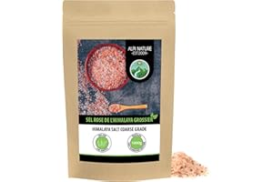 Alpi Nature Sel Himalaya Rose Gros 1kg, Sel Rose de l'Himalaya 2-5 mm pour la Cuisine