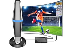 DGUPSP Antenne TV Intérieur - Antennes TNT Intérieur pour Smart TV avec Base Magnétique Puissante et Amplificateur - Réception Longue Portée Jusqu'à 80 km, Compatible avec Tous Les Téléviseurs
