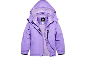 GEMYSE Veste de Ski Imperméable de Montagne pour Fille Manteau d'hiver Extérieur en Polaire Coupe-Vent avec Capuche