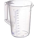 hünersdorff Messbecher 1l | Polypropylen (PP) | bruchsicher und spülmaschinengeeignet | geschlossener Griff | blaue Skala