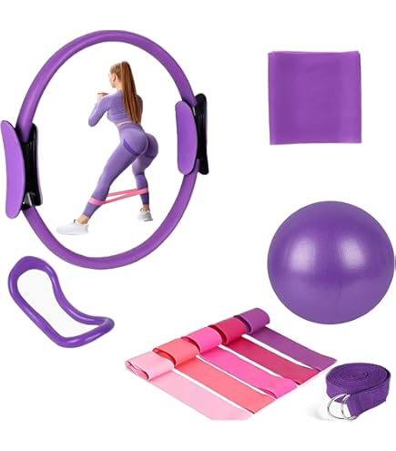 Kit De Pilates Muvin, 75 Bolas, Disco, Anillo Y 3 Bandas Elásticas, Color Negro
