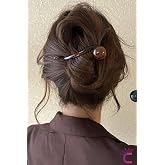 Vintage Retro Şık Kahve Renkli İncili Kıstırmalı Sa&ccedil; Tokası 11cm - Modern Topuz Tokası Klipsli Toka