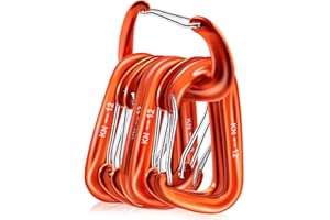 AERZOUSER 6 Stück Karabinerhaken mit Tragfähigkeit 1200 kg, Karabiner Hängematten, 12KN Karabiner, geeignet für Outdoor-Hängemattenbefestigung, Wandern, Camping