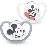 NUK Space Pacifier | 6-18 Months | Pacifiers with Extra Ventilation | BPA-Free Silicone | Disney Mickey Mouse | 2 Pack