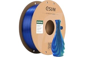 eSUN Jedwabna Magia PLA Filament 1,75 mm,Jedwabisty Dwukolorowy 3D Printer Filament PLA,Dokładność Wymiarowa+/- 0,05mm, 1kg Szpula (2,2 LBS) Filament do Drukowania 3D,Jedwabna Zielony Niebieski