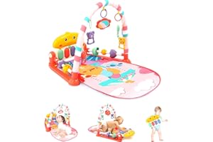 iFunLong Baby Play Mat Baby Gym,Funny Baby Play Piano Gym Mat, with 5 Infant Sensory Baby Toys, Music and Lights Boy & Girl Gifts for Newborn Baby 0 to 3 6 9 12 Months