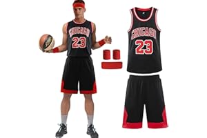 KITIMI Camiseta y Pantalones Cortos de Baloncesto para Adultos y niños, 4 Unidades, nº 23, Ropa de Baloncesto con muñequeras, Camiseta de Baloncesto sin Mangas, Camiseta de Baloncesto