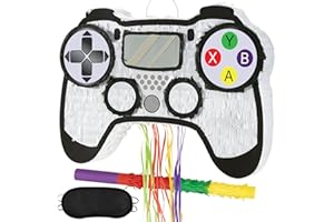 WERNNSAI Video Game Piñata - Game Controller Pinata Bundle with Blindfold and Bat for Boys Pinata Gaming Party Decoration for Kids Birthday Party Games Celebration