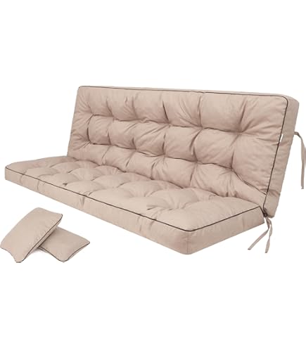 Outsunny Hollywoodschommel 2-zits, Tuinschommel Met Zonnekap Beige Grijs~0vsgpf8bjk801