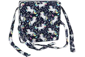 Sitzerhöhung Stuhl, ACMEDE Baby Tragbar Sitzkissen Cartoon Design für Kinder, Tragbares Boostersitze Sitzerhöhung mit 2 Gurte Sicherheitsschnalle Sitzerhöhung Kinder für Esstisch (Blaues-Einhorn)