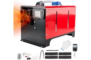 ShockFlo 12V 8KW Air Diesel Heater, Parking Heater Kit with Silencer LCD Remote Control, Portable Diesel Heating Fan Quiet for Car Trucks Boat Bus RV Campervan Yacht Touring Trailer Square(4 Holes)