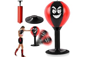 VEGOATY Punching ball - Mini sacco da boxe con ventose forti e pompa ad aria, per la casa e la scrivania per alleviare lo stress, da tavolo