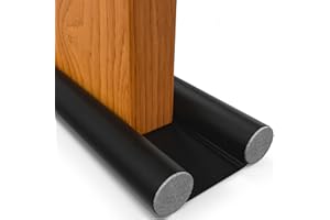 HOGARLAX® Boudin de Porte Isolant Froid – Bas de Porte Isolant, Anti Courant d'air, Isolation Phonique et Thermique, Coupe-Froid, Joint pour Entrée et Maison, Ajustable jusqu'à 93cm (1, Noir)
