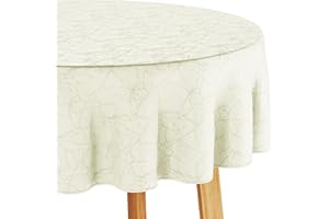 Filumi - Tovaglia ovale, 140 x 200 cm, crema, lavabile, per interni ed esterni, motivo marmorizzato Manil