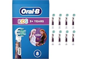 Oral-B Kids 3+ Testine Spazzolino Elettrico Frozen, Confezione da 8 Testine di Ricambio per Spazzolino Elettrico Oral B, Delicato per i Bambini, con Setole Morbide