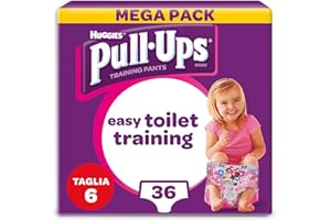 Huggies Pull Ups Day Time, Majtki Rozmiar 6 (2-4 lata) Dziewczyna, 36 Majtki Opakowanie