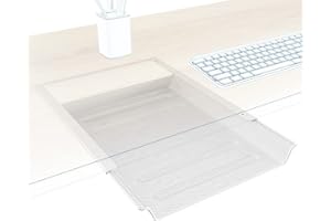 KD Essentials – szuflada pod biurko, schowek na dokumenty A4 i artykuły biurowe niewidoczny pod stołem, szuflada podstawkowa jako organizer/półka w biurze i domowym biurze – metal, biały