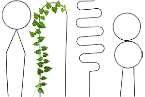 Relaxdays Rankhilfe 4tlg. Set, Kletterhilfe Metall, geometrische Formen, Topf- & Zimmerpflanzen, Pflanzenstütze, schwarz