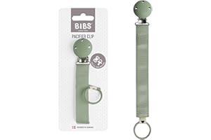 Nastro per clip per ciuccio BIBS - Fissa il ciuccio del tuo bambino con un resistente nastro di poliestere e una clip di metallo senza nichel - Compatibile con tutti i ciucci BIBS