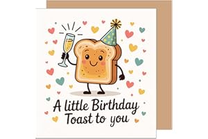 Edition Seidel Kwadratowa kartka urodzinowa premium z kopertą. Kartka z życzeniami urodzinowymi Happy Birthday kartka z angielskim tekstem Toast cool zabawny (GQ435 SW025)
