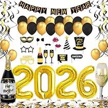 Aitsite Oudejaarsavond Decoratie 2026 - Happy New Year Folieballonnen & Feestset