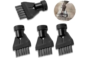 FFTANXS 4 Pcs Dampfreiniger für kärcher bürstenaufsatz,Bürste für kärcher aufsatz,Bürsten für Kärcher SC1,SC2,SC3,SC4,SC5 zubehör,Zubehör für kärcher dampfreiniger bürste,Flachkopfbürsten für Kärcher(Schwarz)