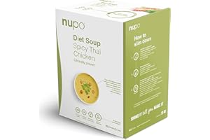 NUPO Diet Soup Pollo thai piccante - Zuppa dietetica per la gestione del peso I Pasti clinicamente testati per un controllo efficiente del peso I 12 porzioni I Senza glutine