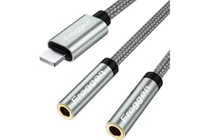 Froggen Lightning-adapter för audio-headset [35 cm] iPhone till Dual 3,5 mm Aux-adapter för iPhone