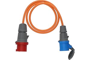 Brennenstuhl Camping Adapterkabel/CEE-Adapter mit 400V/16A CEE-Stecker und 230V/16A CEE-Kupplung (1,5m Kabel in orange, H07RN-F 3G2,5, ständiger Einsatz im Außenbereich IP44, Made in Germany)