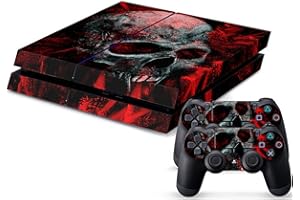 DOTBUY-SHOP DOTBUY PS4 Skin Aufkleber Sticker Design Folie schützende Haut Schale für Sony Playstation 4 Konsole und 2 Dualshock Controller (Vampire Skull)