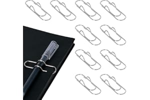 Dalababa 10 Pcs Metal Pen Clips, Paperclip Portable Pen Holder Clips for Notebook, Pencil Holder for Book Journal Clipboard Stationery Tool - Silver