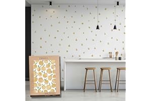 Pegatinas Pared Decorativas | Vinilo Adhesivo Pared Ciruelas Acuarela | Efecto Papel Pintado | Cubre 6 m² | 120 piezas | TRESXICS (Amarillo)