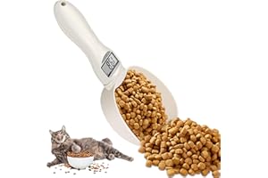 Sporgo Báscula digital de cocina de 1 g, precisión de 800 g, con pantalla LCD, cuchara extraíble, para comida de perro, leche en polvo, especias y alimentos