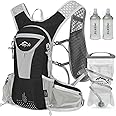 IX INOXTO Hydration Pack Backpack, Lightweight Water Backpack with Free 2L Hydration Bladder Daypack for Men Women,Running Hydration Vest for Trail Running Hiking Cycling Race Climbing (Black Grey)
