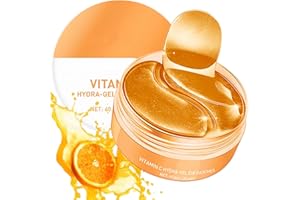 LALULUTEK 60 Vitamin C & Collagen Eye Pads - Dark Circles, Wrinkle & Aging Reduction - Under Eye Patches with Cooling Effect for Women - Remove Puffiness and Eye Bags