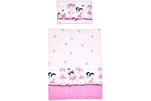 BABY COMFORT Parure de Lit 2 Pièces Lit Bébé (Housse de Couette 150x120 cm et Taie d'oreiller 40x60 cm) - Motif 17