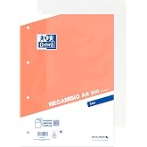 Oxford 400163420 Plain Perforated Sheets, Orange, 200 Sheets, A4 | Hojas lisas y Perforadas