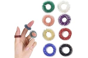 SIKEYDELS 40 Piezas Anillo de Masaje de Dedos, 8 colores Masajeador de Anillo Acupresión, Descompresión y relajación Anillo de Acupresión para adolescentes, Adultos