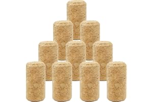 RUOJLING 10 Piezas Corchos de Vino,Tapon Corcho,Tapones de Corcho,Tapones Corcho,Tapones de Vino,para Surtido de Botellas de Vino y Decoraciones de Bricolaje,Longitud 38mm,Ø 21mm