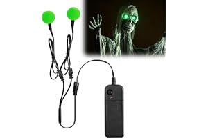 Tulov 2 stycken neonögon 30 mm, runda LED-ögon för halloween med 3 lägen | Gula lysande ögon för pumpor, masker och cosplay, skapar en slående och läskig ljuseffekt