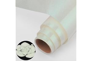 NANAPLUMS Plotter Film Textile, Glitter 3D Puff Vinyl - 30.5 x 100 cm Puff HTV Vinyl Roll for T-Shirts, 3D Puff Heat Transfer Vinyl, Glitter Beige White