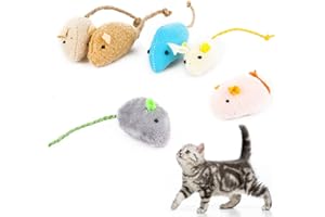 GreeSuit 6 Pezzi Giocattoli per Gatti, Topo Falso Giochi per Gatti Giocattoli interattivi per Gattini Kitten (Multicolore)