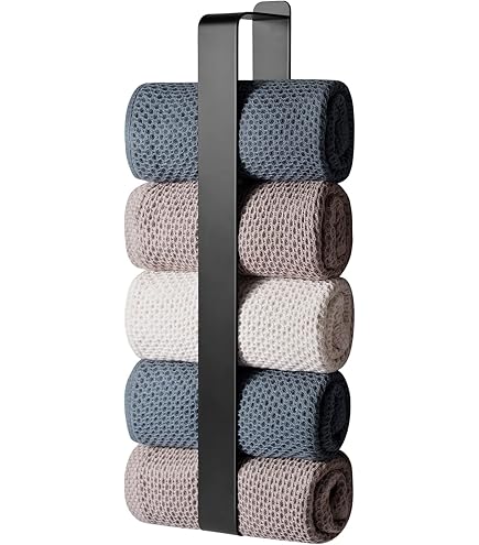 Handdoekrek Zelfklevende handdoekhouder Wandhanddoekrek voor badkamer Geen boren Roestvrij hout/aluminium voor badkamer Toilet, wit B,60cm