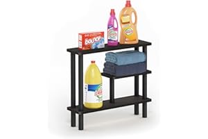 ‎FURINNO Furinno platzsparendes Lagerregal, holz, Espresso/Schwarz, 14.5 x 53 x 46.61 cm