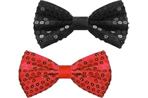 PINEPAN Pajarita de lentejuelas, plata, accesorio, Nochevieja, carnaval, fiesta temática, disfraz, Halloween, carnaval, 2 unidades